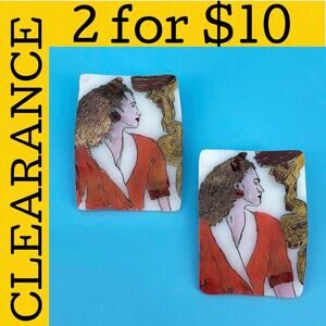 🟡 Handmade pop art earrings lightweight